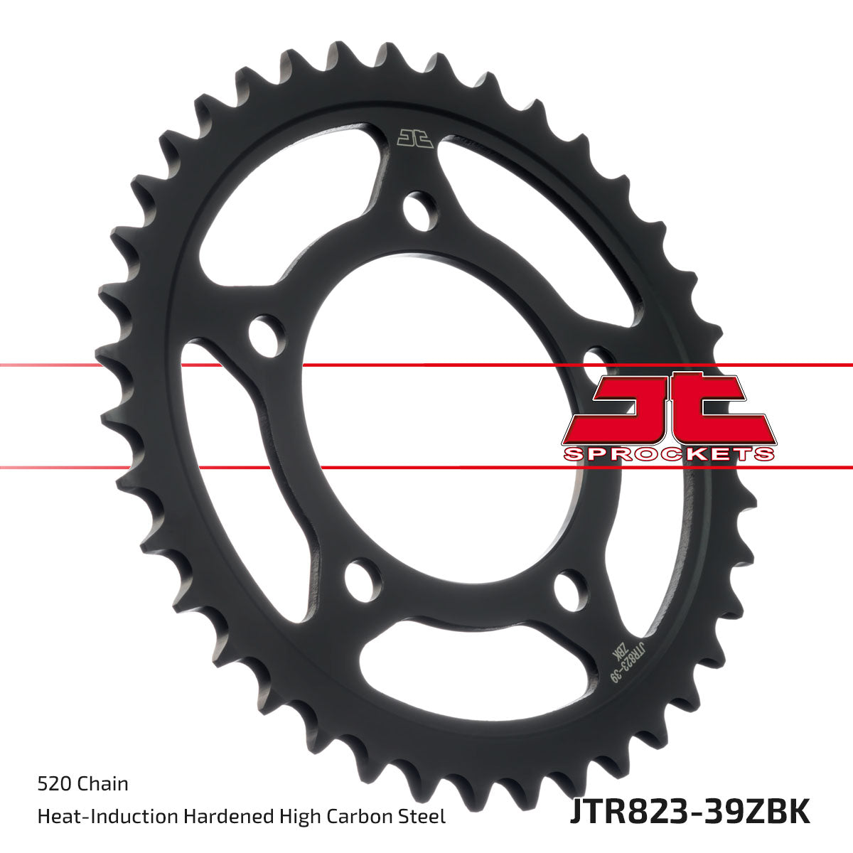 JT Sprockets Tagumine hammasratas JTR823.39ZBK, 39z, samm 520, must tsinkkate