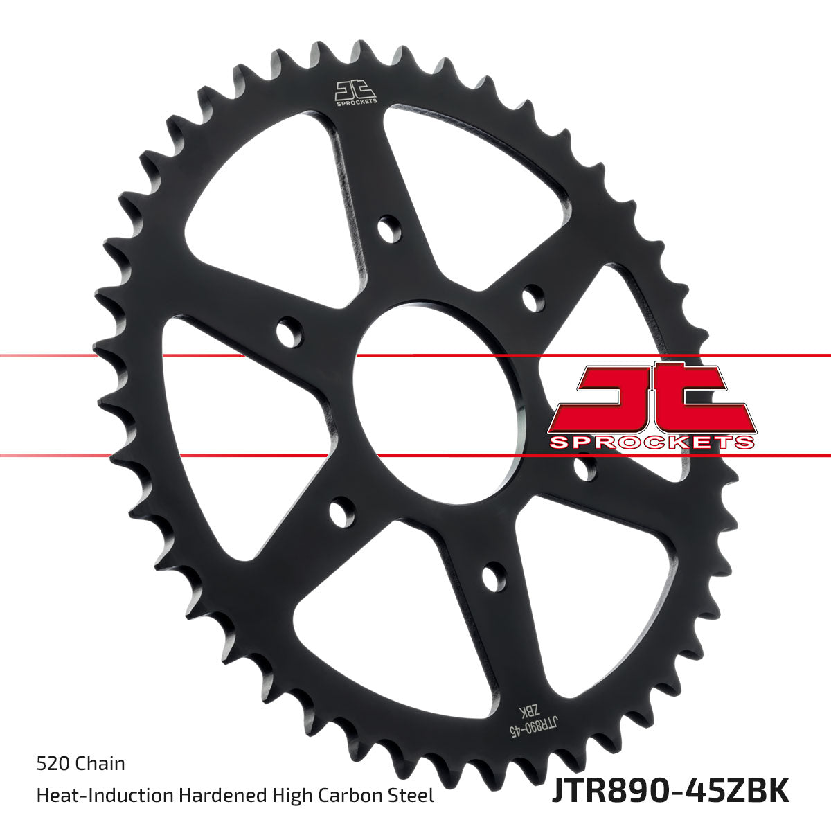 JT Sprockets Tagumine hammasratas JTR890.45ZBK, 45z, samm 520, must tsinkkate