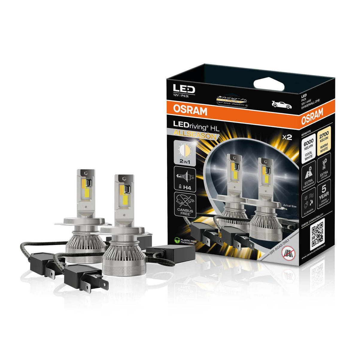 OSRAM LEDriving HL ALLSEASON H4 12 V 44 W LED-pirn