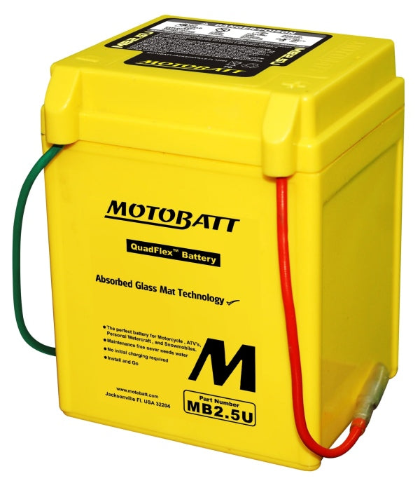 Motobatt Mootorratta aku 12V 2,5Ah 40A, plusspool paremal