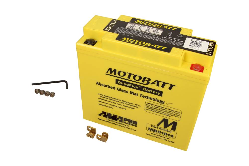 Motobatt Mootorratta aku 12V 22Ah 220A, plusspool paremal