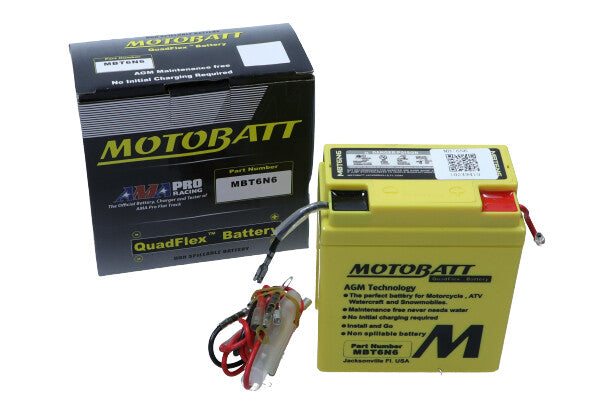 Motobatt Mootorratta aku 6V 6Ah 90A, plusspool paremal