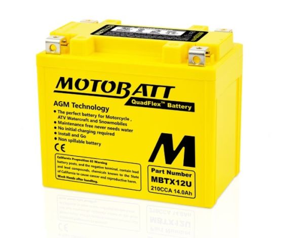 Motobatt Mootorratta aku 12V 14Ah 200A, plusspool paremal