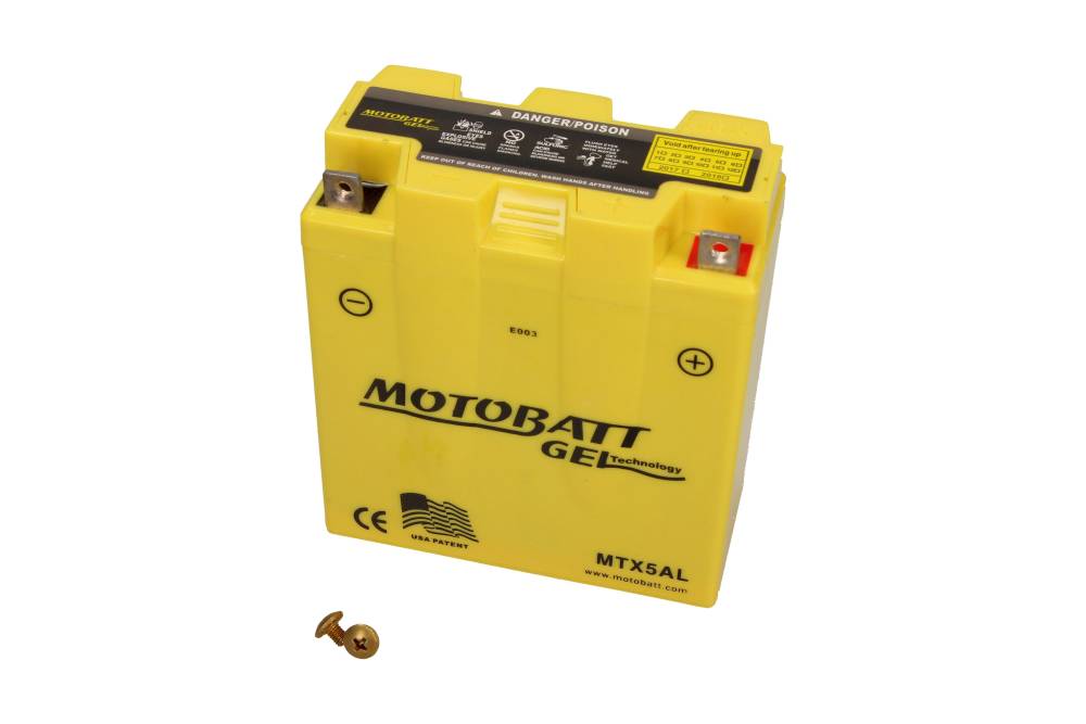 Motobatt Mootorratta aku 12V 5Ah 85A, plusspool paremal
