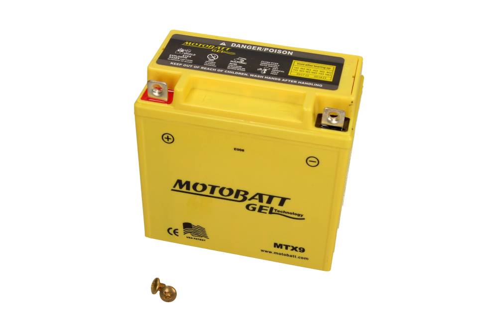 Motobatt Mootorratta aku 12V 9Ah 140A, plusspool vasakul