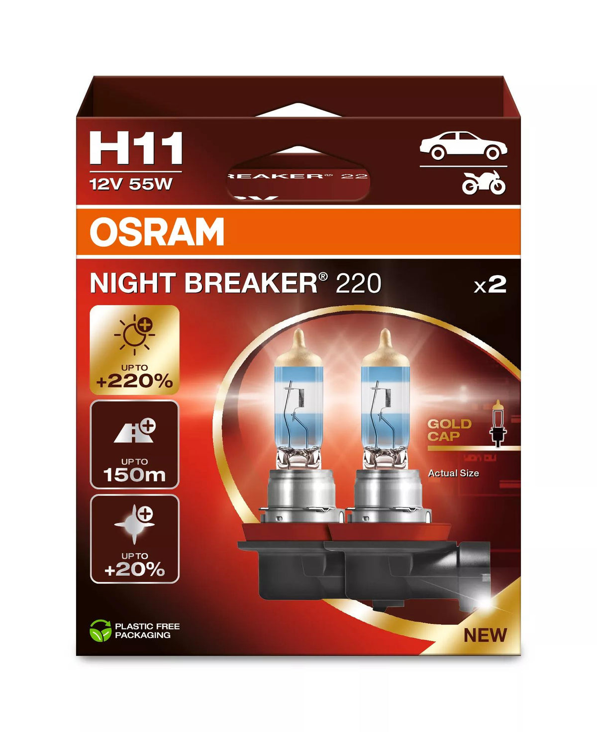 OSRAM NIGHT BREAKER 220 H11 55 W halogeenpirn