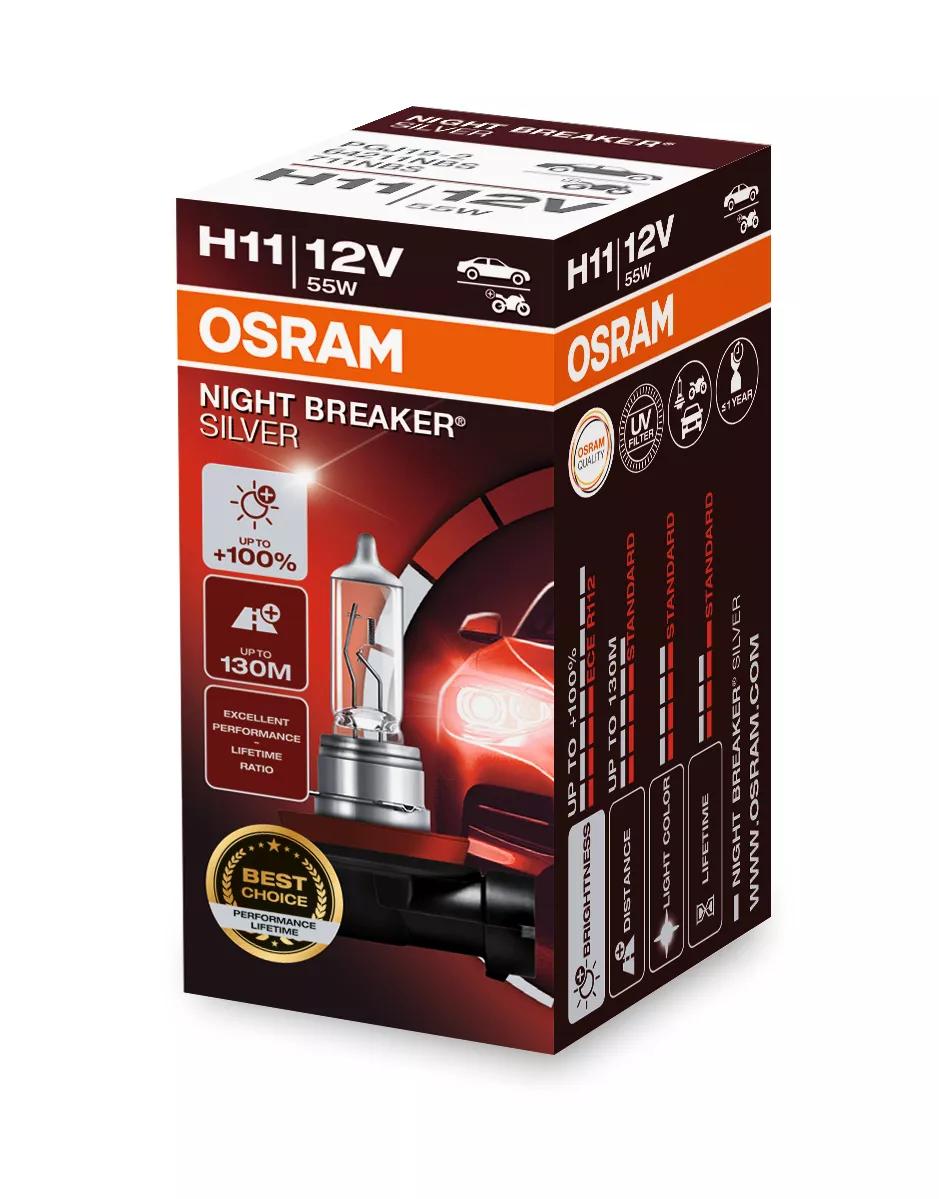OSRAM NIGHT BREAKER SILVER H11 12 V 55 W halogeenpirn