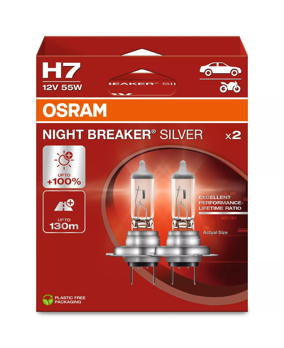 OSRAM NIGHT BREAKER SILVER H7 12 V 55 W halogeenpirn