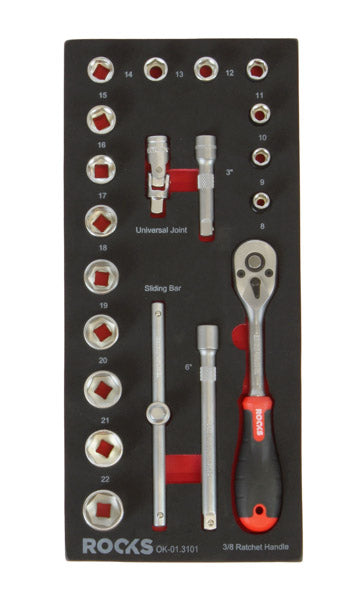 ROOKS Tööriistakomplekt 3/8″ 20 osa