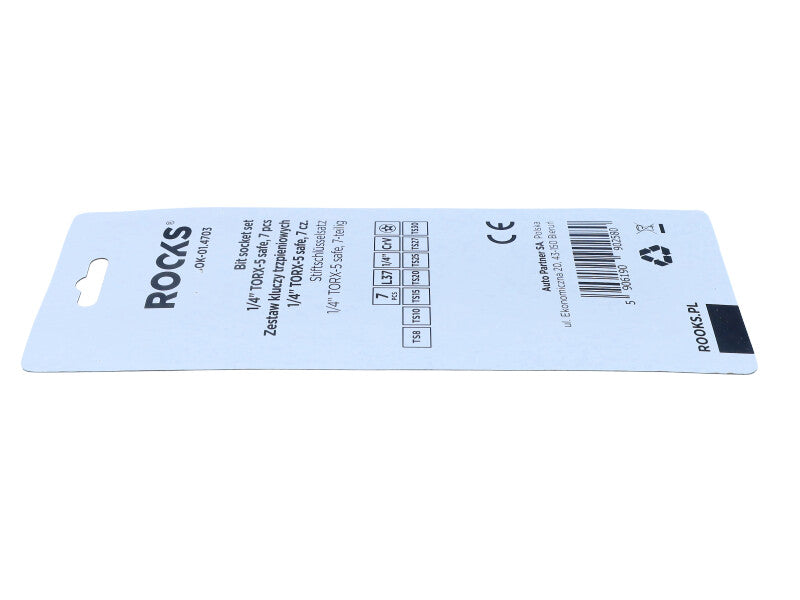 ROOKS Otsakupesade komplekt 1/4″ TORX-5 safe 7 osa