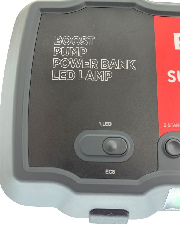 ROOKS Booster käivitusseade kompressoriga 12V 1000/2000 A 10 BAR 55,5 Wh