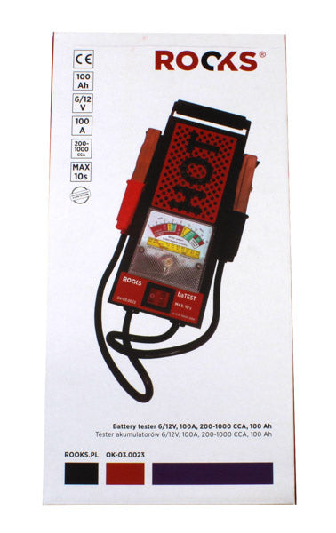 ROOKS Akutester 6 / 12 V 125 A 200-1000 CCA 100 Ah