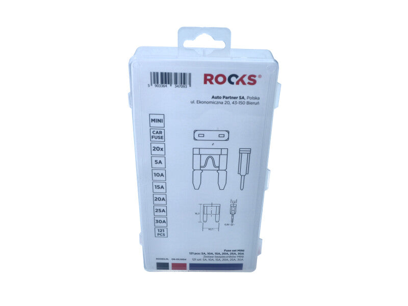 ROOKS Kaitsmete komplekt MINI 121 tk 5A 10A 15A 20A 25A 30A