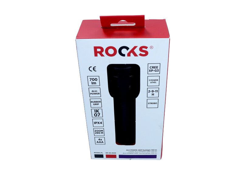 ROOKS Taskulamp ALU-POWER-GRIP 700 lum ZOOM 4xAAA