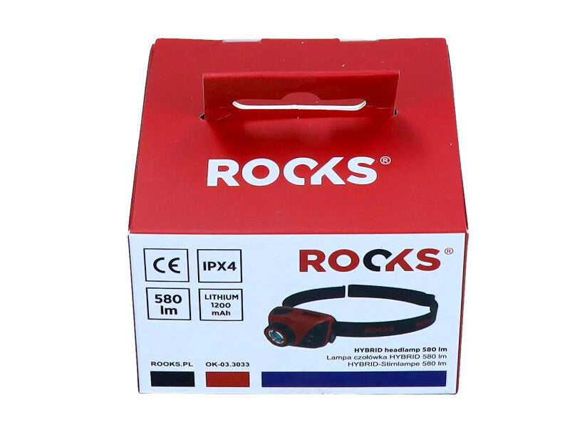 ROOKS Pealamp HYBRID 580 lum Li-po 1200 mAh & 3 x AAA