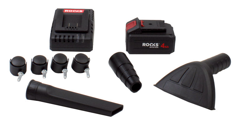 ROOKS 20V AQ-ONE kaasaskantav tolmuimeja DRY&WET 100-200W 10L HEPA 4Ah BMC