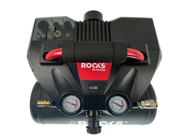 ROOKS 20V AQ-ONE kompressor 6l 1 hj 8 BAR 36 V, kompl. 2 x 4 Ah akuga