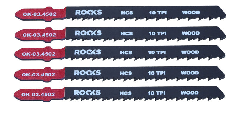 ROOKS Tikksae leht HCS TÜÜP T, puit, 10 TPI x 100 mm, kompl. 5 tk