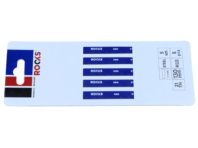 ROOKS Tikksae leht HSS TÜÜP T, teras, 21 TPI x 130 mm, kompl. 5 tk