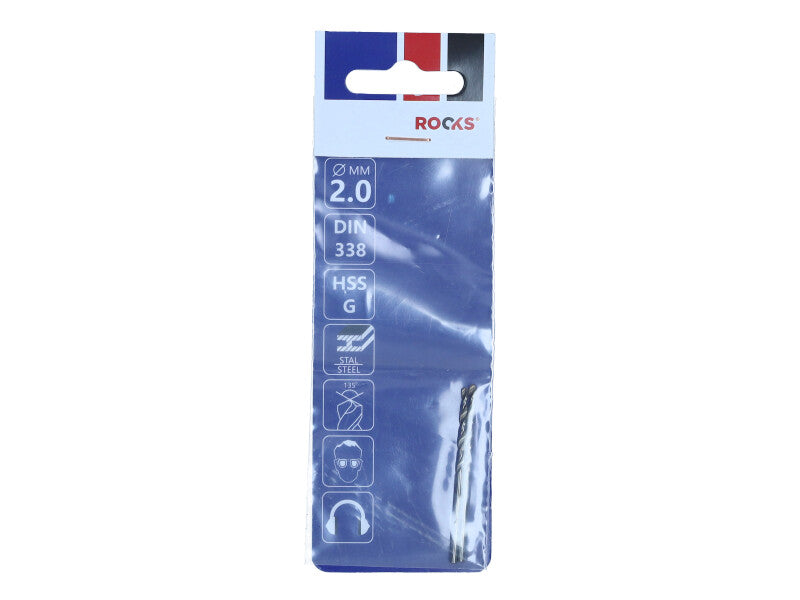 ROOKS Metallipuur PRO ∅ 2,0 mm HSS G 900 N/mm2 DIN 338, 2 tk