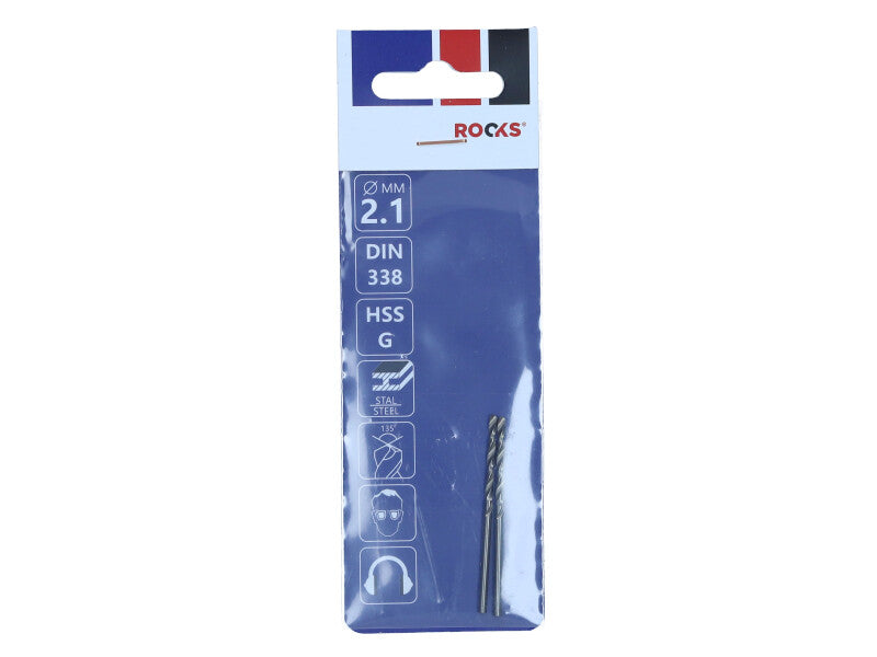 ROOKS Metallipuur PRO ∅ 2,1 mm HSS G 900 N/mm2 DIN 338, 2 tk