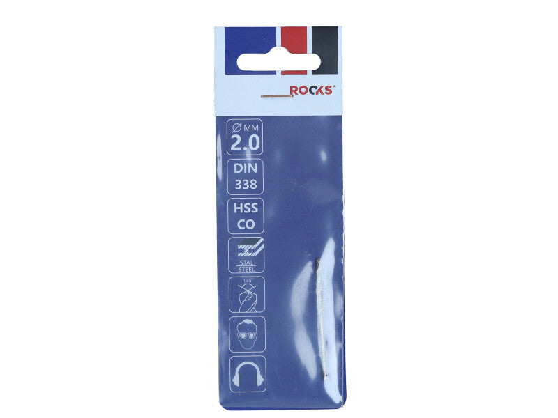 ROOKS Metallipuur STRONG ∅ 2,0 mm HSS Co 1000 N/mm2 DIN 338