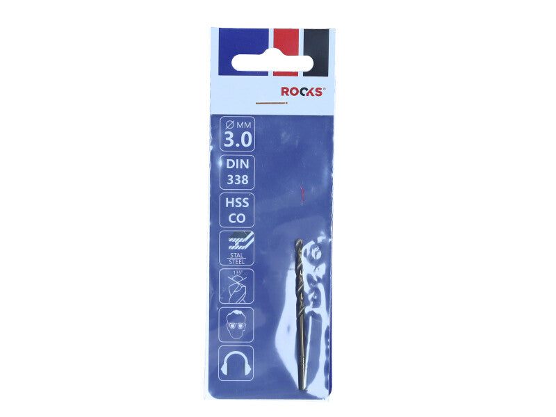 ROOKS Metallipuur STRONG ∅ 3,0 mm HSS Co 1000 N/mm2 DIN 338
