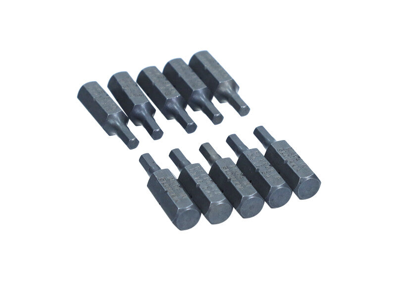 ROOKS Löökotsak kruvikeerajale 1/4″ x 25 mm x HEX 3 CrVMoSi, kompl. 10 tk