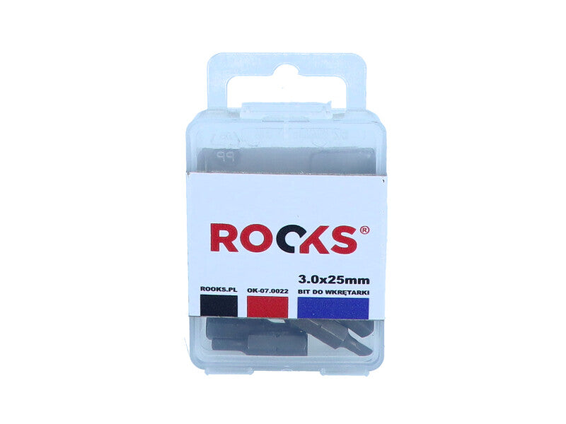 ROOKS Löökotsak kruvikeerajale 1/4″ x 25 mm x HEX 3 CrVMoSi, kompl. 10 tk