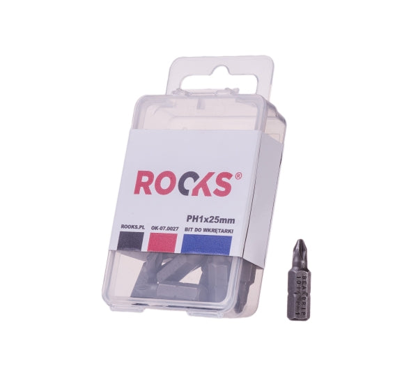 ROOKS Löökotsak kruvikeerajale 1/4″ x 25 mm x PH1 CrVMoSi, kompl. 10 tk