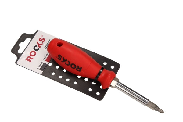 ROOKS MAGIC SCREW kruvikeeraja 8 ühes vahetatavate otsakutega PZ1 PZ2 PH1 PH2 T10 T15 5,5 mm 7 mm