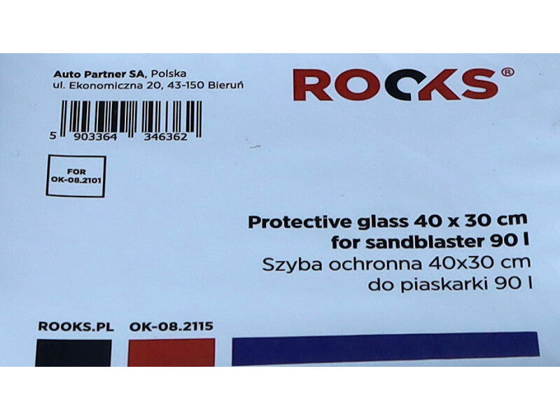 ROOKS Kaitseklaas 40×30 cm liivapritsile 90 l OK-08.2101