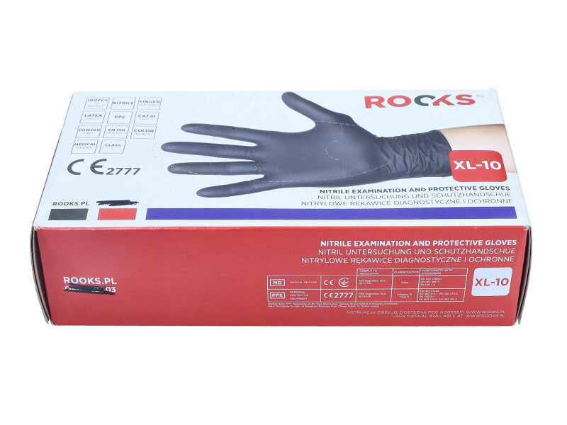ROOKS Nitriilkindad GARAGE BLACK V2 XL 100 tk