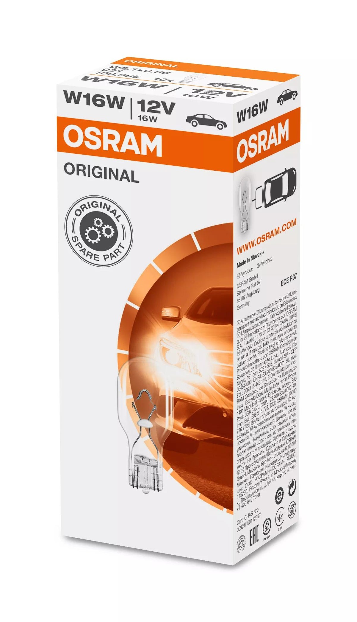 OSRAM ORIGINAL W16W 12.8 V 16 W signaalpirn