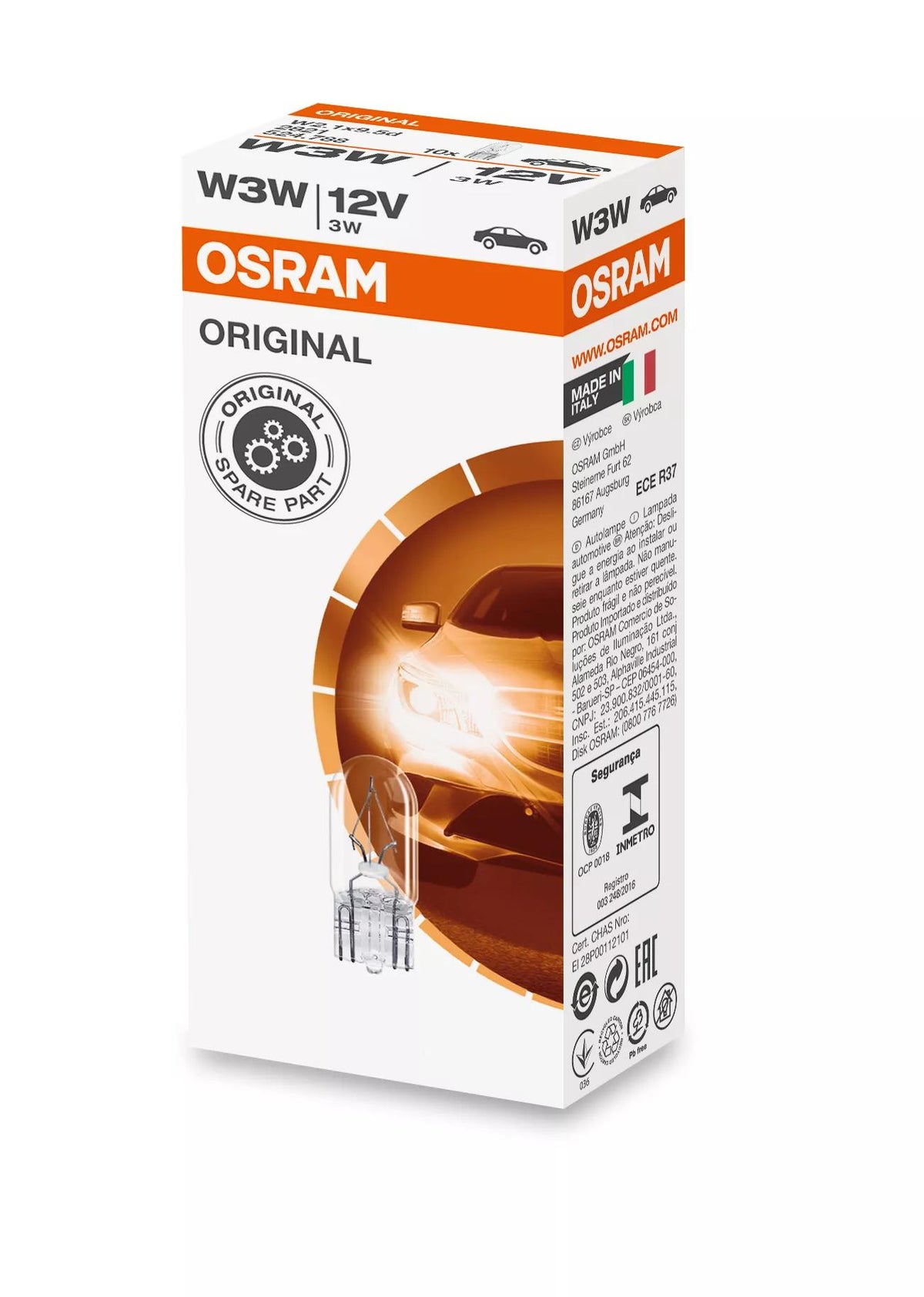 OSRAM ORIGINAL W3W 12 V 3 W signaalpirn