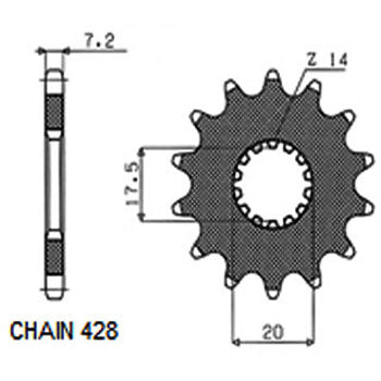 Sunstar Eesmine hammasratas SUNF226-16, 16z, samm 428