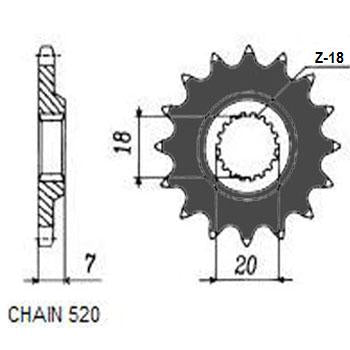 Sunstar Eesmine hammasratas SUNF322-12, 12z, samm 520