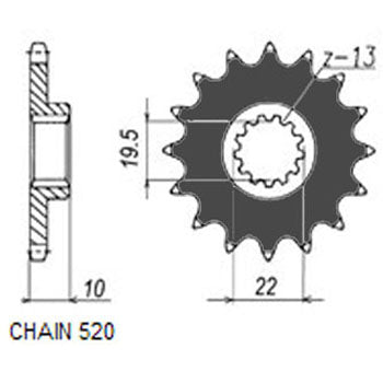 Sunstar Eesmine hammasratas SUNF323-13, 13z, samm 520