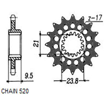 Sunstar Eesmine hammasratas SUNF347-12, 12z, samm 520
