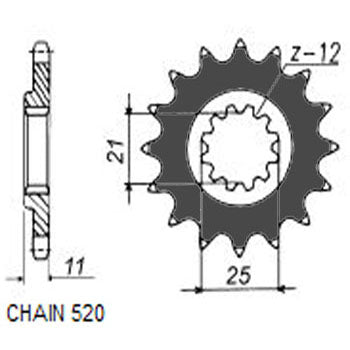 Sunstar Eesmine hammasratas SUNF383-13, 13z, samm 520
