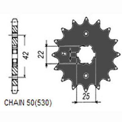 Sunstar Eesmine hammasratas SUNF508-17, 17z, samm 530