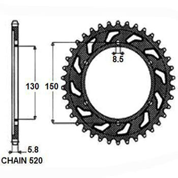 Sunstar Tagumine hammasratas SUNR1-3592-48, 48z, samm 520, teras