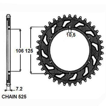 Sunstar Tagumine hammasratas SUNR1-4448-47, 47z, samm 525, teras