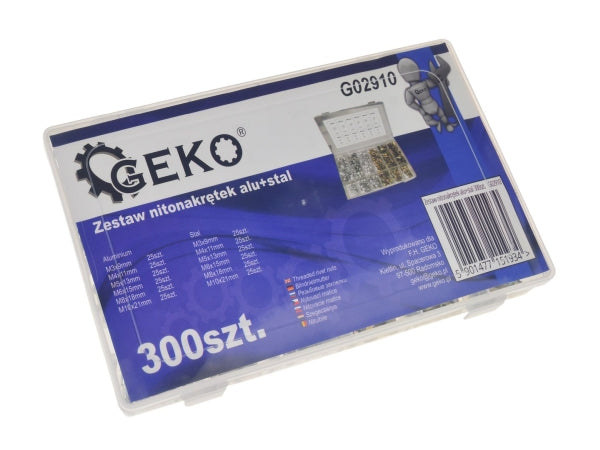 Geko Neetmutrite komplekt, alumiinium ja teras, 300 tk