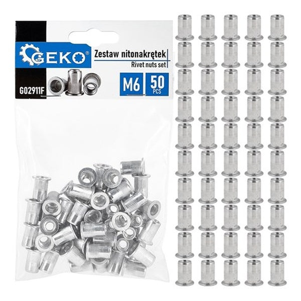 Geko Alumiiniumist neetmutrite komplekt M4 0,5-2,0 50 tk
