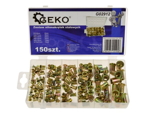 Geko Terasest neetmutrite komplekt 150 tk