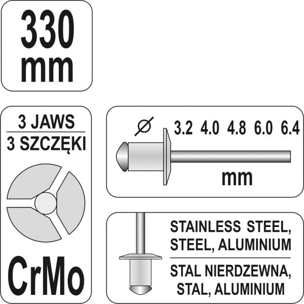 YATO Hoobneetimistangid 2,4-6,4 mm