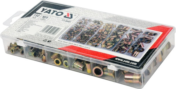 YATO Neetmutrite komplekt sortiment, teras, alumiinium, M3-M10, 300 osa