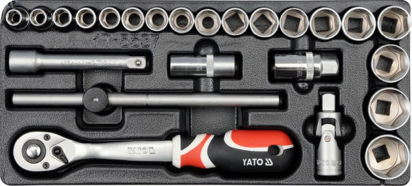 YATO Sahtlisisu tööriistakomplekt 1/2', 24 osa