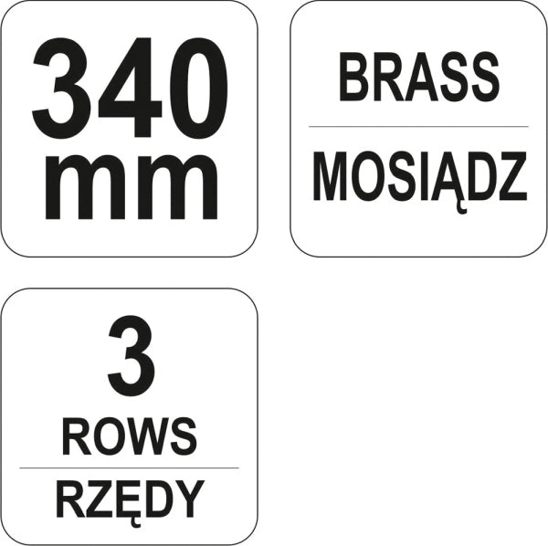 YATO Traathari, messingtraat, 3 rida, plastkäepide